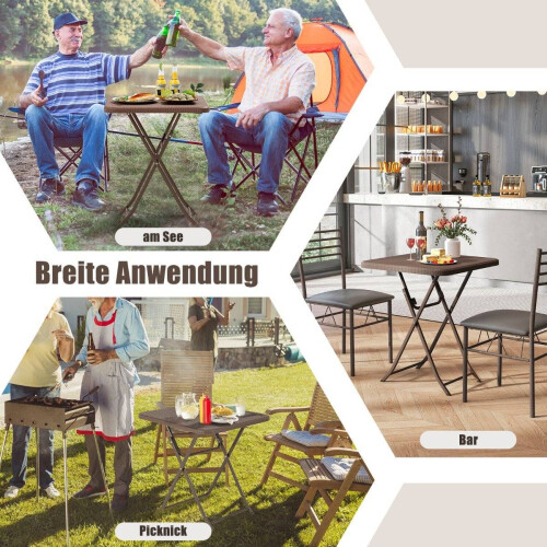 Folding Rattan-Style Table with 60x60cm HDPE Top 2