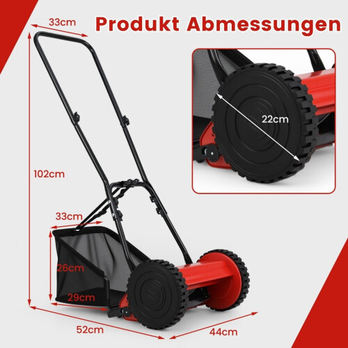 Manuell gressklipper, 30 cm kniv, 18,5 L gressoppsamler 2