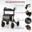 Foldable Lightweight Rollator with Air Tires, Red, 140kg Capacity 4