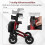 Foldable Lightweight Rollator with Air Tires, Red, 140kg Capacity 5