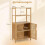 Libreria in bambù con ante, 4 ripiani, 60x33x116 cm 2