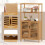 Libreria in bambù con ante, 4 ripiani, 60x33x116 cm 4
