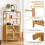 Libreria in bambù con ante, 4 ripiani, 60x33x116 cm 5