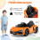 Carro elétrico infantil 12V com luzes LED - Laranja 6