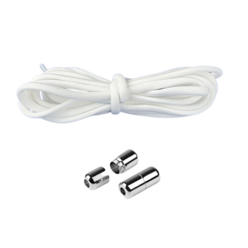 Elastische No-Tie-Schnürsenkel mit Schnalle White 1