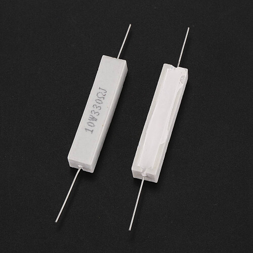 5 x 330 Ohm 5% 10W Watt Wirewound Ceramic Cement Resistors White 2