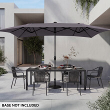 (Grey) 4*2M Garden Parasol Outdoor Patio Sunshade Umbrella