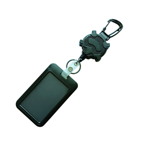 Porta tessere retrattile con moschettone