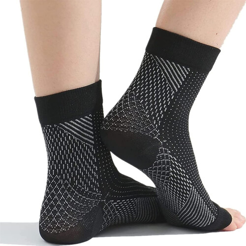 1 paire de bas de contention orthopédiques (noirs et blancs) L - XIA