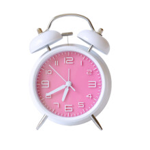 Réveil ultra-puissant, vibrations puissantes, double alarme, silencieux, idéal pour les gros dormeurs, facile à transporter, blanc/rose