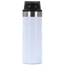510ml Insulated Coffee Travel Mug - Vacuum Stainless Steel Tumbler, Leak-Proof Wide Mouth Design for Hot & Cold Drinks, Withe--WAN_M