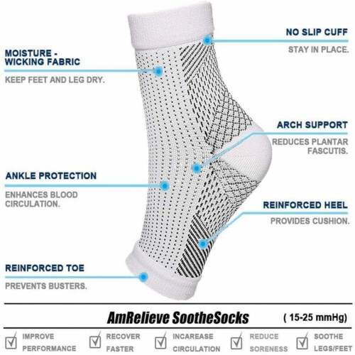 1 paire de bas de contention orthopédiques (noirs et blancs) L - XIA 2