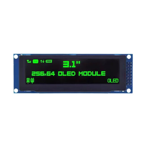 3.12" OLED Display 256x64 25664 Dots Graphic LCD Module Display Screen LCM Screen SSD1322 Controller Support SPI Green