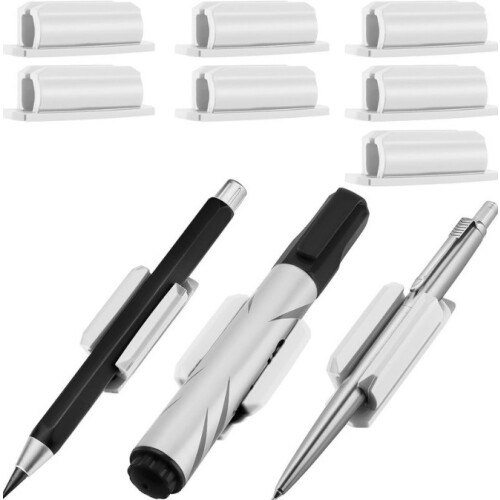 3-Pack Silicone Adhesive Pen Holder for Desk White 2