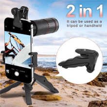64X Telephoto Phone Lens,Mobile Phone Telescope with Tripod & Lens Clip, Ideal for Bird Watching, Concert, Photography