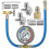 Autokoelmiddelvulset met R134a en manometer 1