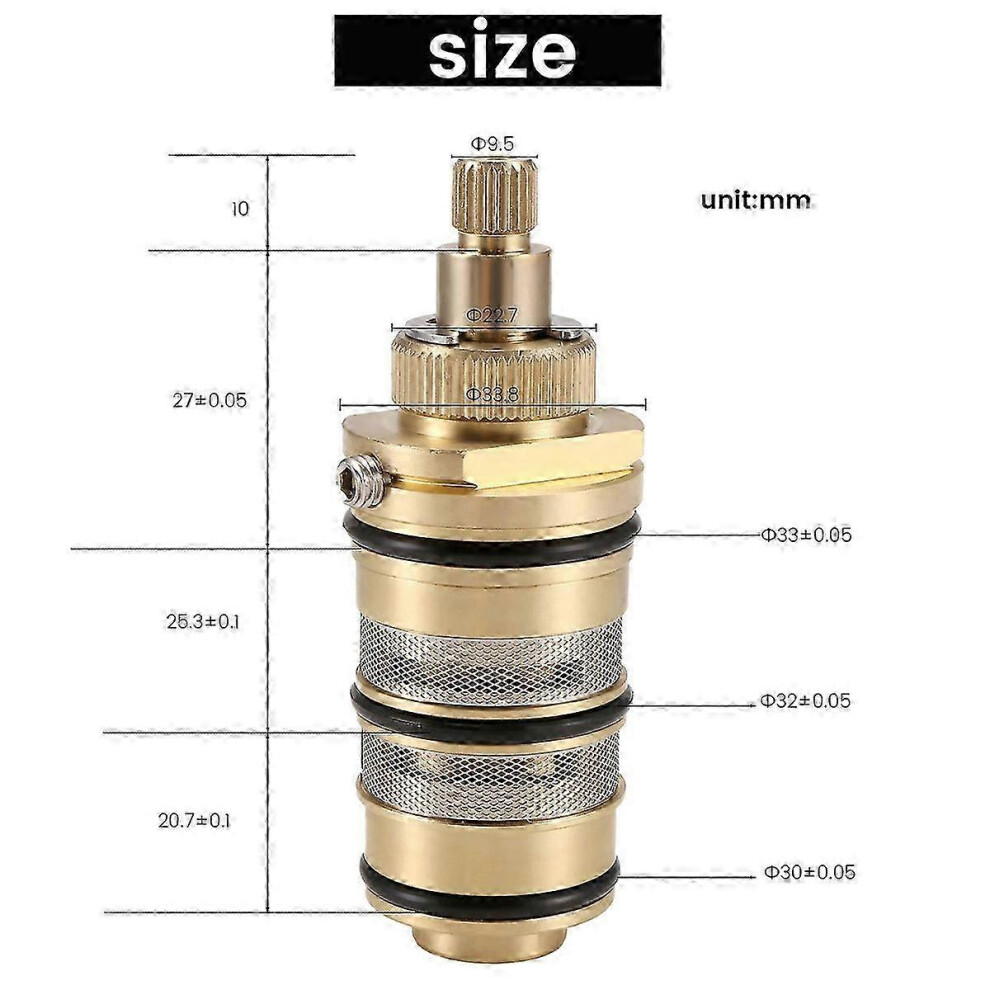 Thermostatic Cartridge For Shower Mixer Valve, Brass Repair Kit 7624176623318