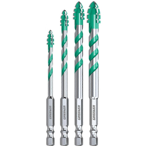 Four-flute sawtooth drill bits for wood/tile in 4pcs sturdy set