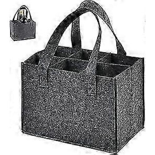 Bottle bag with 6 compartments for wine carrier and storage