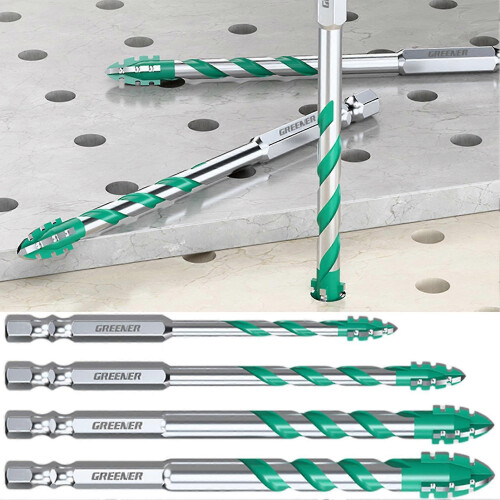 Four-flute sawtooth drill bits for wood/tile in 4pcs sturdy set 1