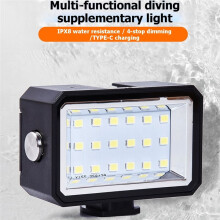 40M Waterproof LED Video Fill Lights Diving Fill Light Type-C Charging Port Underwater Photography Lighting