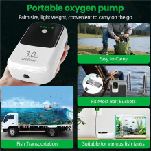 Aquarium-Luftpumpe, Wiederaufladbarer Belüfter, Batteriebetriebene Luftpumpe für Aquarien, Luftpumpe für Fischbecken zum Angeln im Freien