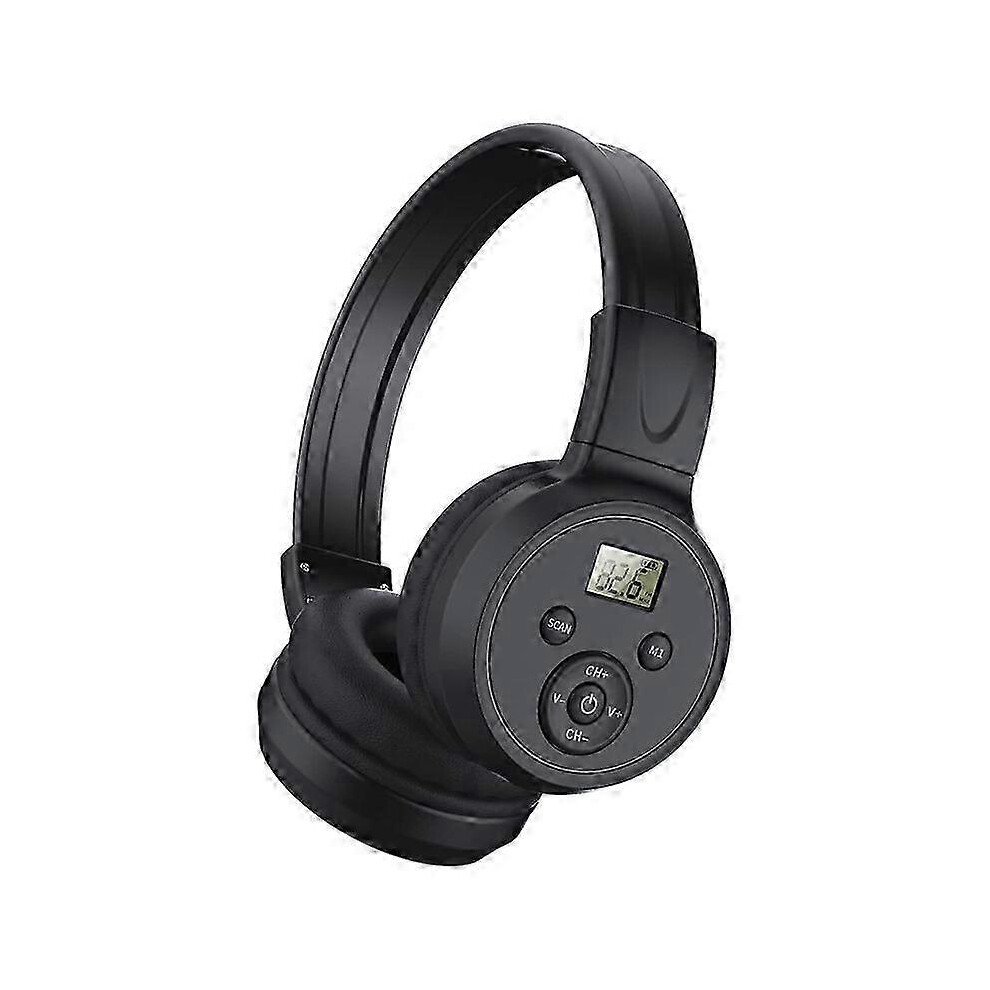Wireless Fm Radio Headphones For Meetings, Portable Rechargeable Headset 7624176637674