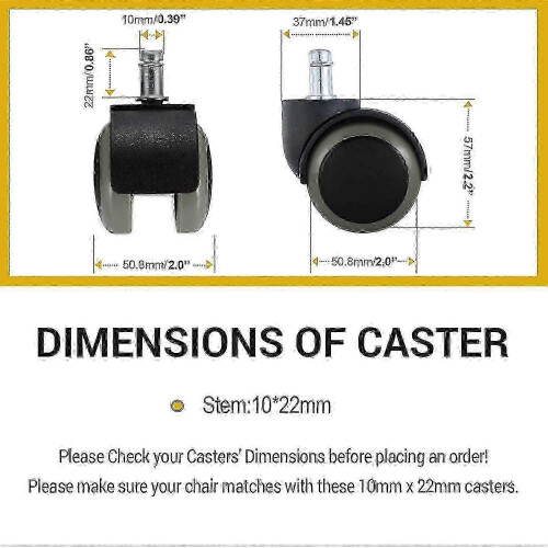 Replacement casters for IKEA office chairs, 5-pack 10mm x 22mm 1
