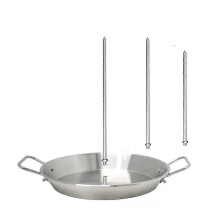 Vertical Cooking Stand Gyros Bbq Grilling Accessory with 3 Removable Spikes