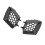 Front bumper upper grill for Seat Ibiza 2002-2009, matte black, 2pcs set 4