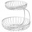 Double Layer Fruit Basket Organizers Durability Iron-White 1