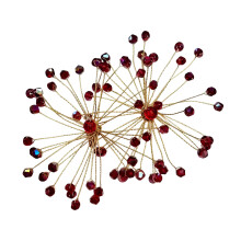 Boucles d'oreilles en cristal pyrotechniques Ă la mode,-Rouge