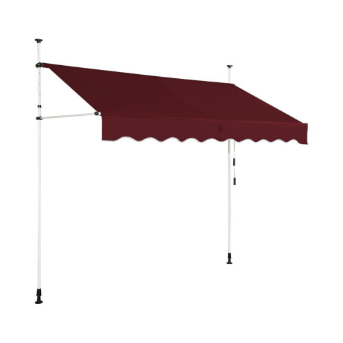 Toldo retrátil para varanda, 350 cm, resistente a raios UV, ajustável