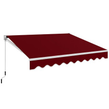 Toldo retrátil, 3x2,5m, resistente a UV e água, vinho tinto