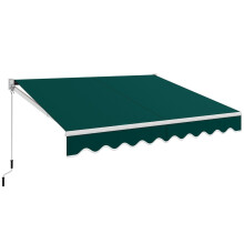 Toldo retrátil, 3x2,5m, resistente a UV e água, verde