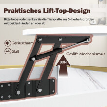 Lift-Top Coffee Table with Hidden Storage, Adjustable Height