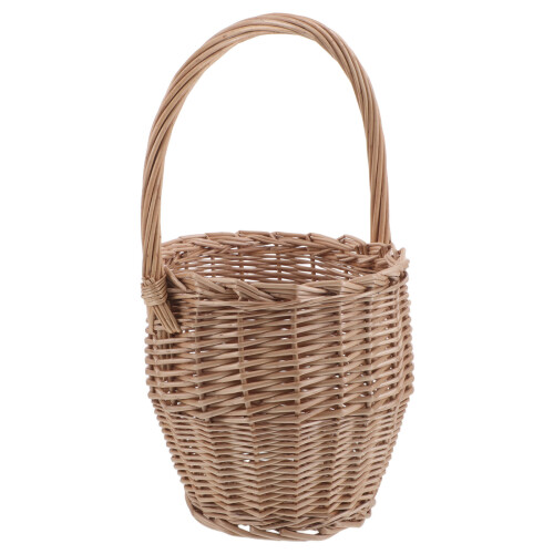 Panier À Fleurs Artisanal En Osier Kaki Décorative