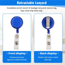 10 Retractable Reel ID Badge Lanyard Name Tag Key Card Holder Belt Clip Color: Amount:10 Pcs
