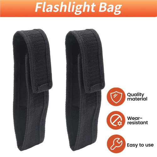 2 x Bolsa 13cm Nilon Negro para LED Linterna 2