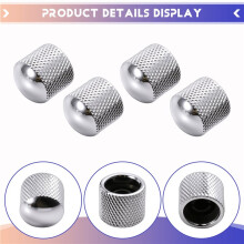 4x Guitar Dome Control Knobs for Tele Replacement, Silver