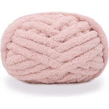 (Pink) 1Pcs Chunky Knit Chenille Yarn – Super Soft Big Jumbo Blanket Yarn for Hand Knitting