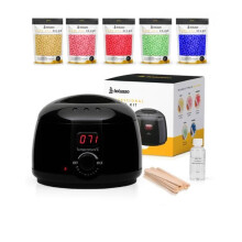 Bolusso Volledige Waxset - Instelbare waxverwarmer 30–120 C Volledige set - 1000g parelwax &amp; 50 spatels + olie