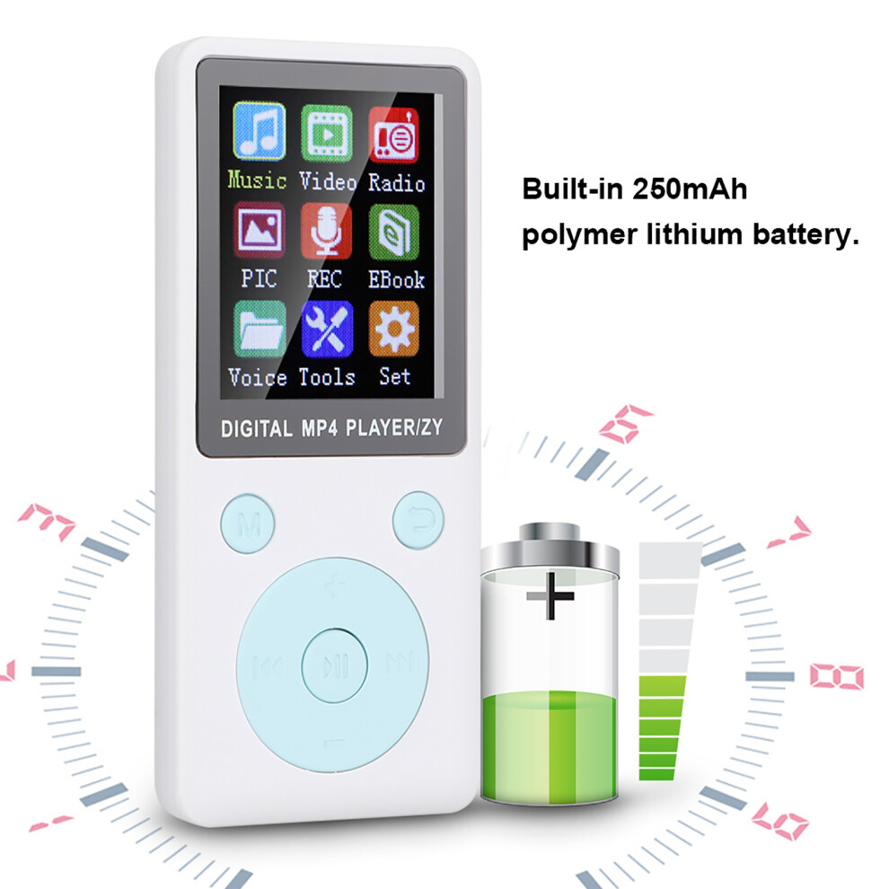 T1 8G Mp3 Mp4 Player 9X4x1 Cm 32G Card Slot White 4621393810531