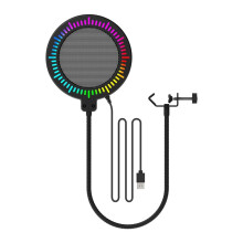 Filtre Anti- pour Microphone, Bonnette Anti-Vent Flexible, Enceinte Insonorisée, Effets Lumineux Colorés, Filtres Anti-Reflets RVB