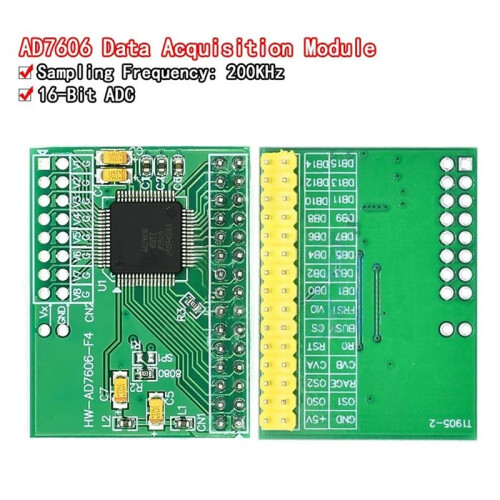 2Pcs AD7606 Data Acquisition Module 16-Bit ADCs 8-Way Synchronous Sampling Frequency Rate 200KHz 2