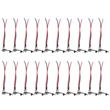 5.5x2.1mm DC099 5521 Power Jack Socket Metal Solder Connector with Nut Snap & 15cm Wire Cable