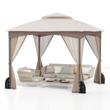 3x3 m Pavillon mit Moskitonetz & Sandsäcken, wasserdicht