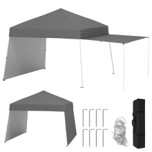 Pop-up Pavilion Tent, 430x280cm, Convertible Sides, Grey