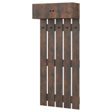 Wall-Mounted Coat Rack with 5 Hooks and 2-Door Cabinet