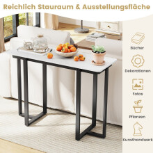 Narrow Console Table, Faux Marble Top, 107x40x79.5 cm, Black
